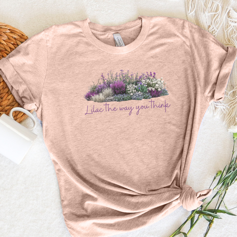 Floral Lilac Garden Tee, Cute Gardening Shirt with Funny Pun, Unisex Short Sleeve T-Shirt, Plant Lover Gift, Gardener Top