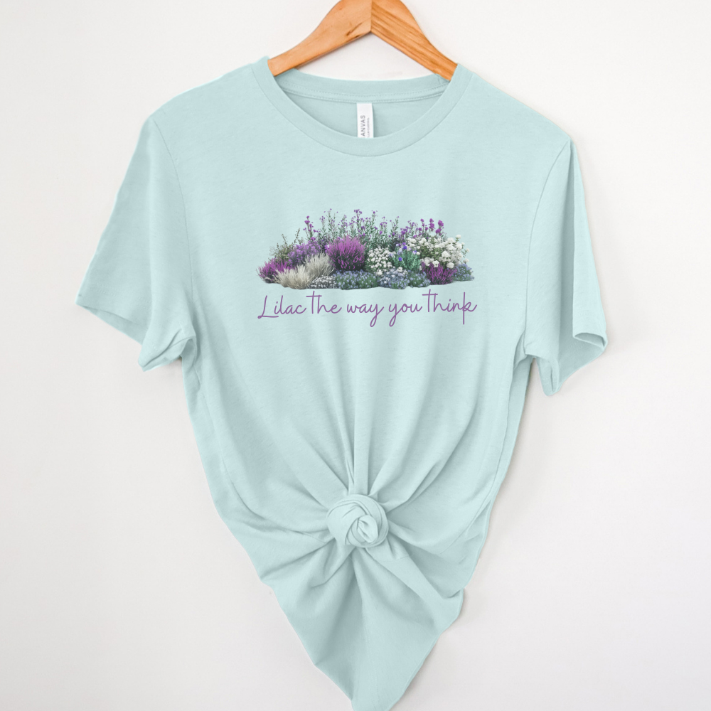 Floral Lilac Garden Tee, Cute Gardening Shirt with Funny Pun, Unisex Short Sleeve T-Shirt, Plant Lover Gift, Gardener Top